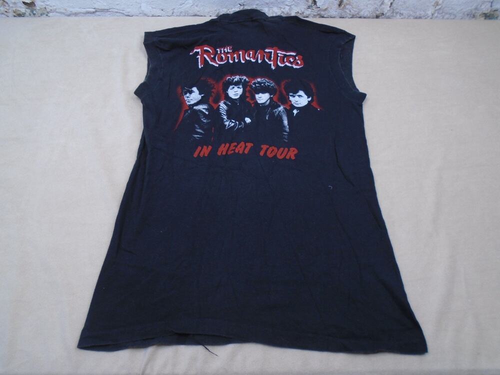 Vintage 80s The Romantics in Heat Tour T-Shirt Men Size Large Black Sleeveless